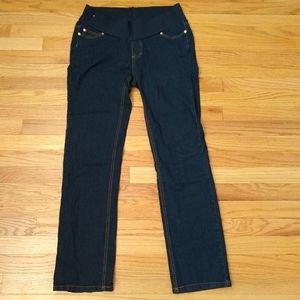 Maternity Oh!Mamma dark wash skinny jeans